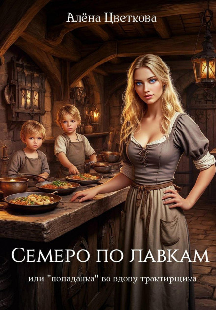 Seven Kids on the Bench, or A 'Isekai'd' Woman in the Body of a Tavern Keeper's Widow